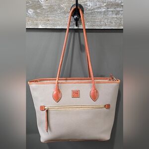 Dooney & Bourke Taupe Large Pebbled Leather Tote